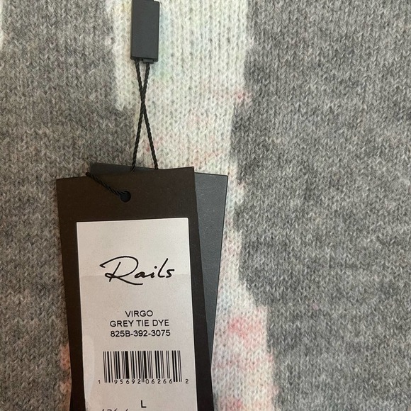 Rails Tie Dye Crewneck  Sweater Long Sleeves Gray/White Women's Size L - Picture 7 of 12